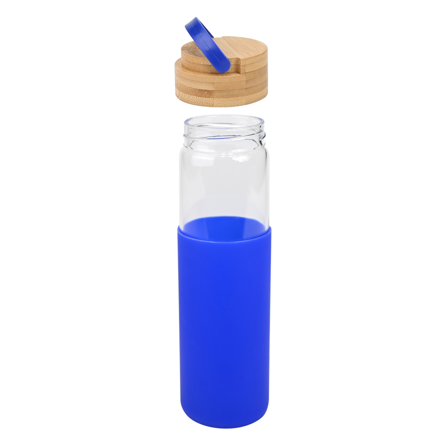 Botella de Vidrio con funda de silicona 600cc