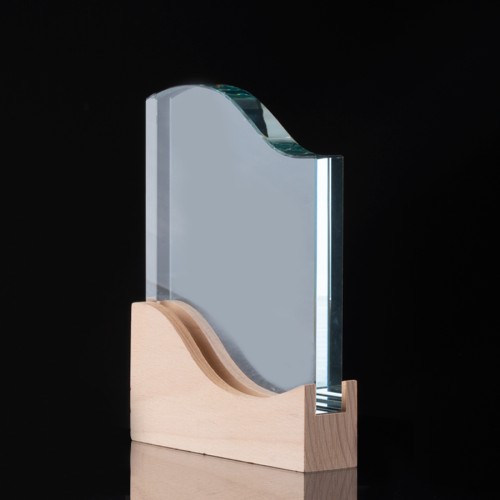 Trofeo Galvano de Madera y Cristal 