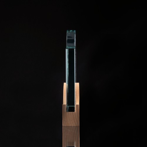 Trofeo Galvano de Madera y Cristal 