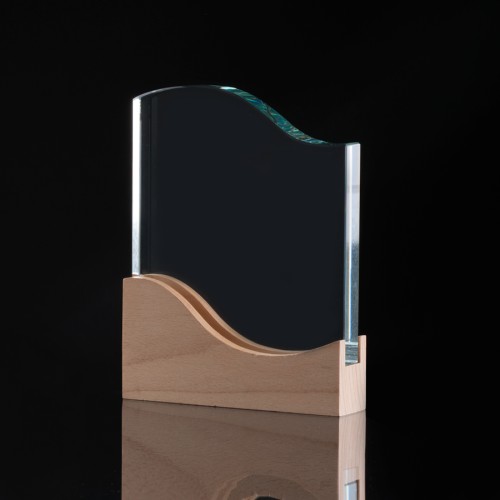 Trofeo Galvano de Madera y Cristal 