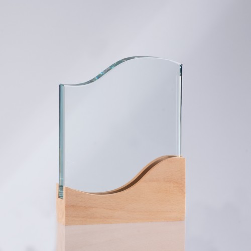 Trofeo Galvano de Madera y Cristal 