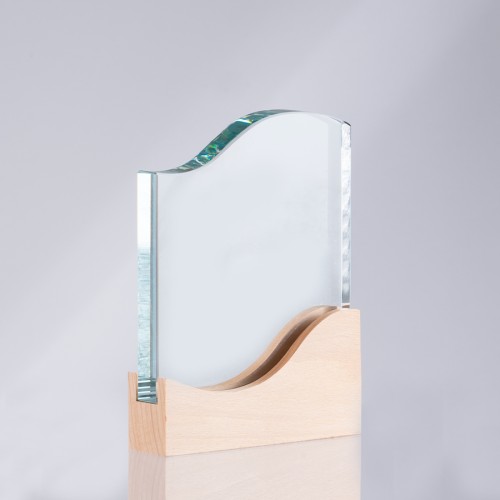 Trofeo Galvano de Madera y Cristal 