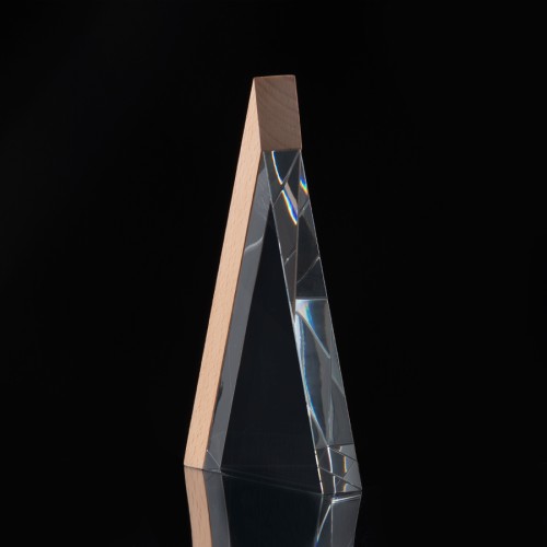 Trofeo Galvano de Madera y Cristal 